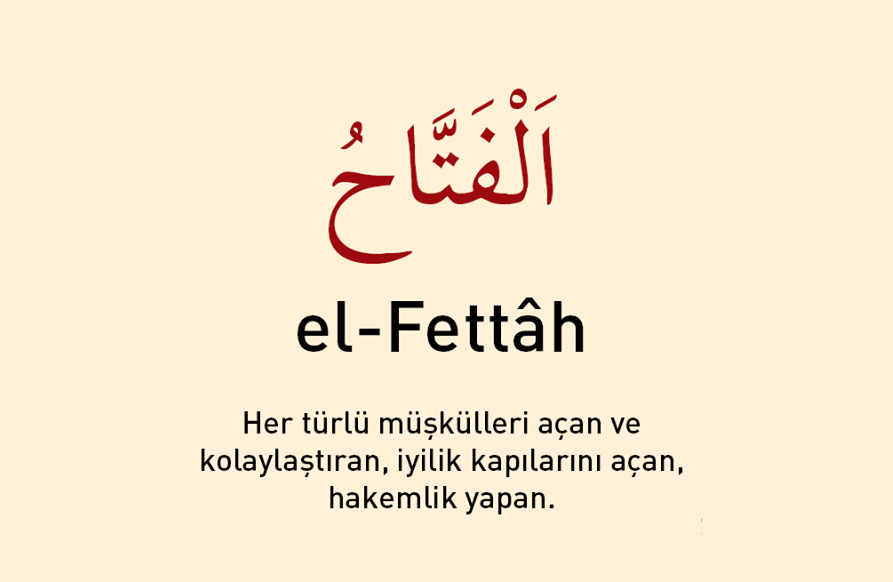 Esmâ-i hüsnâdan "el-Fettâh" ism-i şerîfi